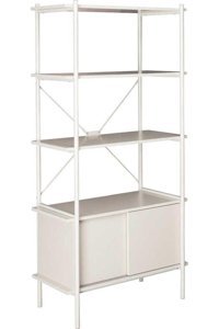 Adore Mobilya Retro Tek Gözlü 3 Raflı Metal 80x163x40 cm Vizon