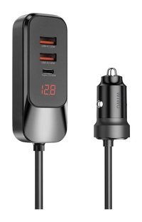 Wiwu Wi-QC015 Extend Serisi Type C - USB Kablolu 120 W Çoklu Şarj Hızlı Şarj Aleti Siyah