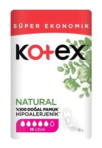 Kotex Natural Ultra Organik Antialerjik Ultra İnce 16'lı Hijyenik Ped