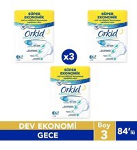 Orkid Extra Hassas Koruma Gece İnce 28'li Hijyenik Ped 3 Adet