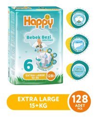 Happy Extra Large 6 Numara Bantlı Bebek Bezi 4x32'li