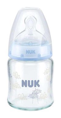 Nuk First Choice Cam Yenidoğan Yavaş Akışlı 0-6 Ay Mavi Biberon 120 ml
