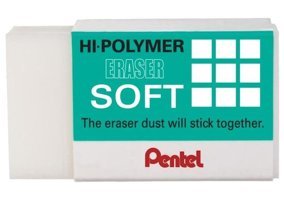 Pentel Soft ZES08 Orta Boy Beyaz Silgi