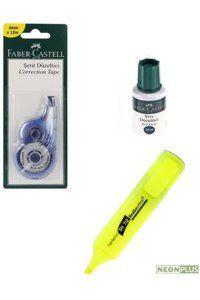 Faber Castell Çok Renkli 3'lü Kalem-Şerit Daksil