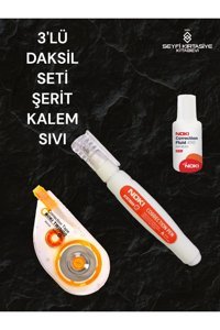 Seyfi Kırtasiye Beyaz 3'lü Kalem-Sıvı-Şerit Daksil