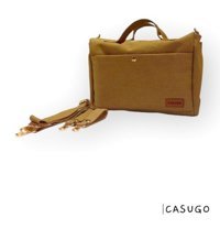 Casugo Su Geçirmez Fermuarlı Bebek Omuz Çantası Kahverengi