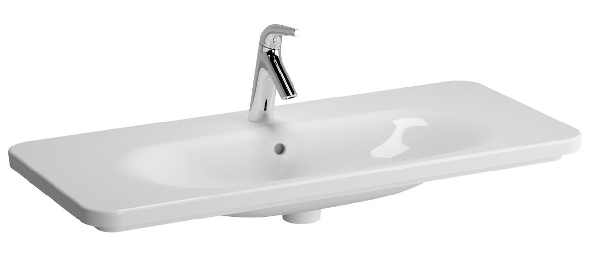 Vitra 5687B003-1072 Klasik Tekli 100 cm Seramik Tezgah Üstü Dikdörtgen Lavabo Beyaz