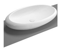 Vitra 4446B403-0016 Klasik Tekli 85 cm Seramik Tezgah Üstü Oval Lavabo Beyaz