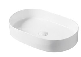 Lena E-W1202 Klasik Tekli Tezgah Üstü Oval Lavabo Beyaz