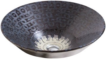 Kohler Serpentine Klasik Tekli 41 cm Seramik Tezgah Üstü Çanak Lavabo Siyah