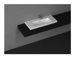 Ece Banyo Klasik Tekli 80 cm Seramik Tezgah Üstü Dikdörtgen Lavabo Beyaz