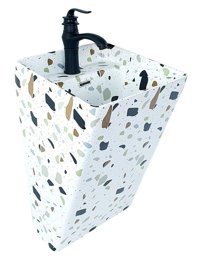 Pure Concept Dekoratif Tekli Tezgah Üstü Ayaklı Kare Lavabo Çok Renkli