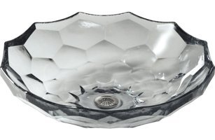 Kohler Briolette 2373-B11 Country Tekli 61 cm Cam Tezgah Üstü Yuvarlak Lavabo Buz Mavi