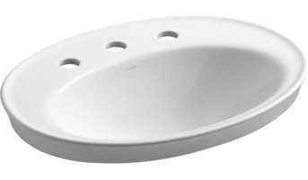 Kohler Serif Klasik Tekli 56 cm Seramik Tezgah Üstü Oval Lavabo Beyaz