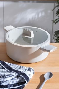 Acar Ultimate Pro Cam Kapaklı Seramik 26 cm Derin Tencere