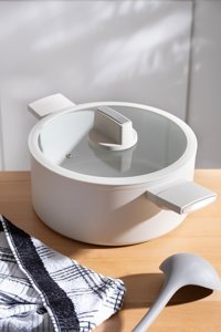 Acar Ultimate Pro Cam Kapaklı Seramik 24 cm Derin Tencere