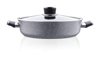 Korkmaz Palma Cam Kapaklı Granit 24 cm Karnıyarık Tenceresi