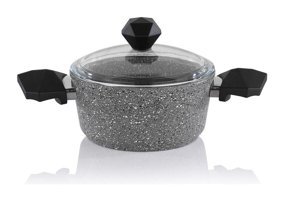 Schafer Cory Cam Kapaklı Granit 20 cm Derin Tencere