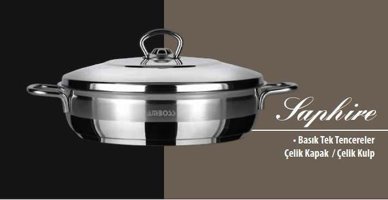 Amboss Saphire Çelik 34 cm Karnıyarık Tenceresi