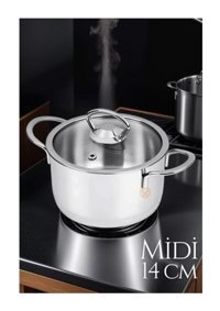Transformacion Midi Cam Kapaklı Çelik 14 cm Basık Tencere