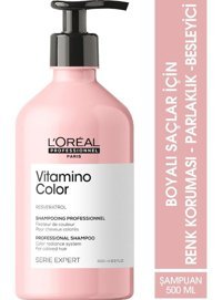 L'oréal Paris Expert Vitamino Renk Koruyucu-Nemlendirici Arındırıcı Boyalı Saçlar İçin Sülfatsız Keratin Standart Kadın Şampuan 500 ml