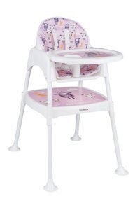 Babydoor 5 Noktalı Emniyet Kemeri 20 kg Kapasyteli Tekerleksiz Tepsili Oturaklı Mama Sandalyesi Pembe