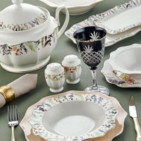 Royal London Camelia 60 Parça 12 Kişilik Desenli Porselen Oval Yemek Takımı