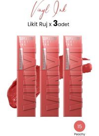 Maybelline New York Vinyl Ink No:15 Şeftali Mat Ruj 3'lü