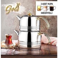 Kahramanlar Mega Boy Çelik Çaydanlık Gri