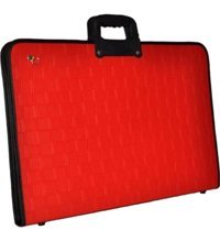 Seyfikirtasiye Teknik Desenli Fermuarlı Kırmızı Plastik Resim Çantası 38x55 cm