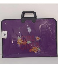 U.S. Polo Assn. Fermuarlı Mor Resim Çantası 37x55 cm