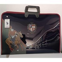 U.S. Polo Assn. Desenli Fermuarlı Siyah Resim Çantası 37x55 cm