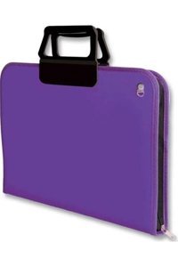 Avda Teknik Fermuarlı Mor Resim Çantası 37x54 cm