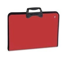 Abka Teknik Fermuarlı Kırmızı Deri Resim Çantası 37x54 cm