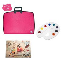 Abka Pro Art Fermuarlı Pembe Plastik Resim Çantası 37x54 cm