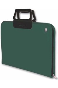 Faber-Castell Fermuarlı Yeşil Kumaş Resim Çantası 38x55 cm