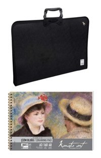 Seyfikirtasiye Fermuarlı Siyah Plastik Resim Çantası 37x54 cm