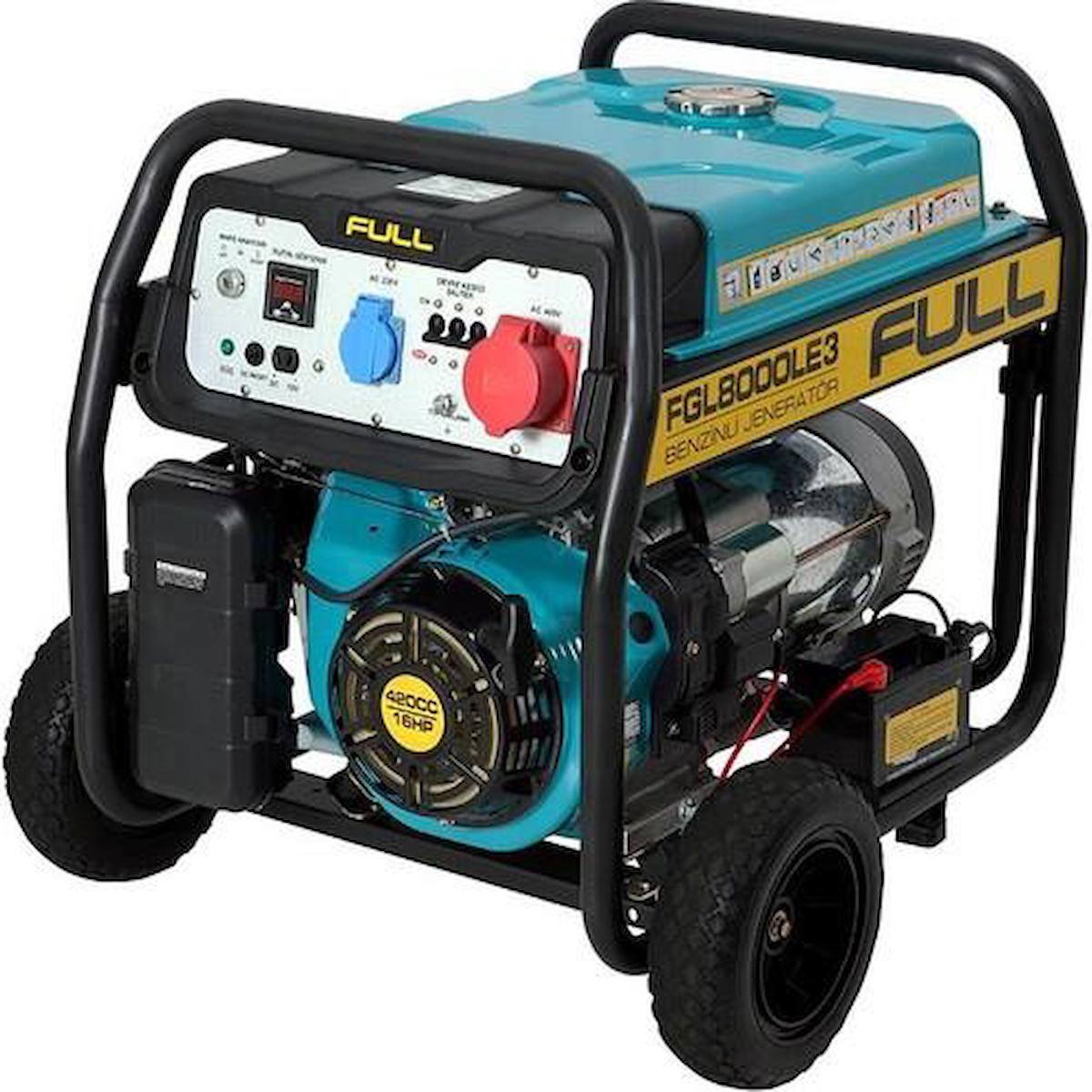 Full FGL 8000LE3 8.1 kVa İpli/Marşlı Benzinli Jeneratör