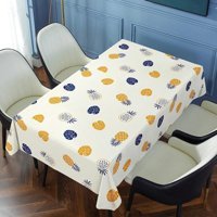 JTZYM Retro PVC 140x220 cm Dikdörtgen Masa Örtüsü Beyaz-Mavi-Sarı