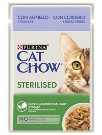 Cat Chow Kısırlaştırılmış Kuzu Eti Parça Etli Yetişkin Yaş Kedi Maması 6x85 gr