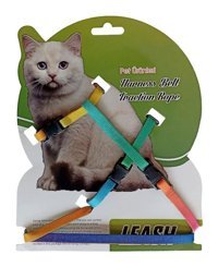 Markapet Çok Renkli Gezdirme Göğüs Kedi Tasması