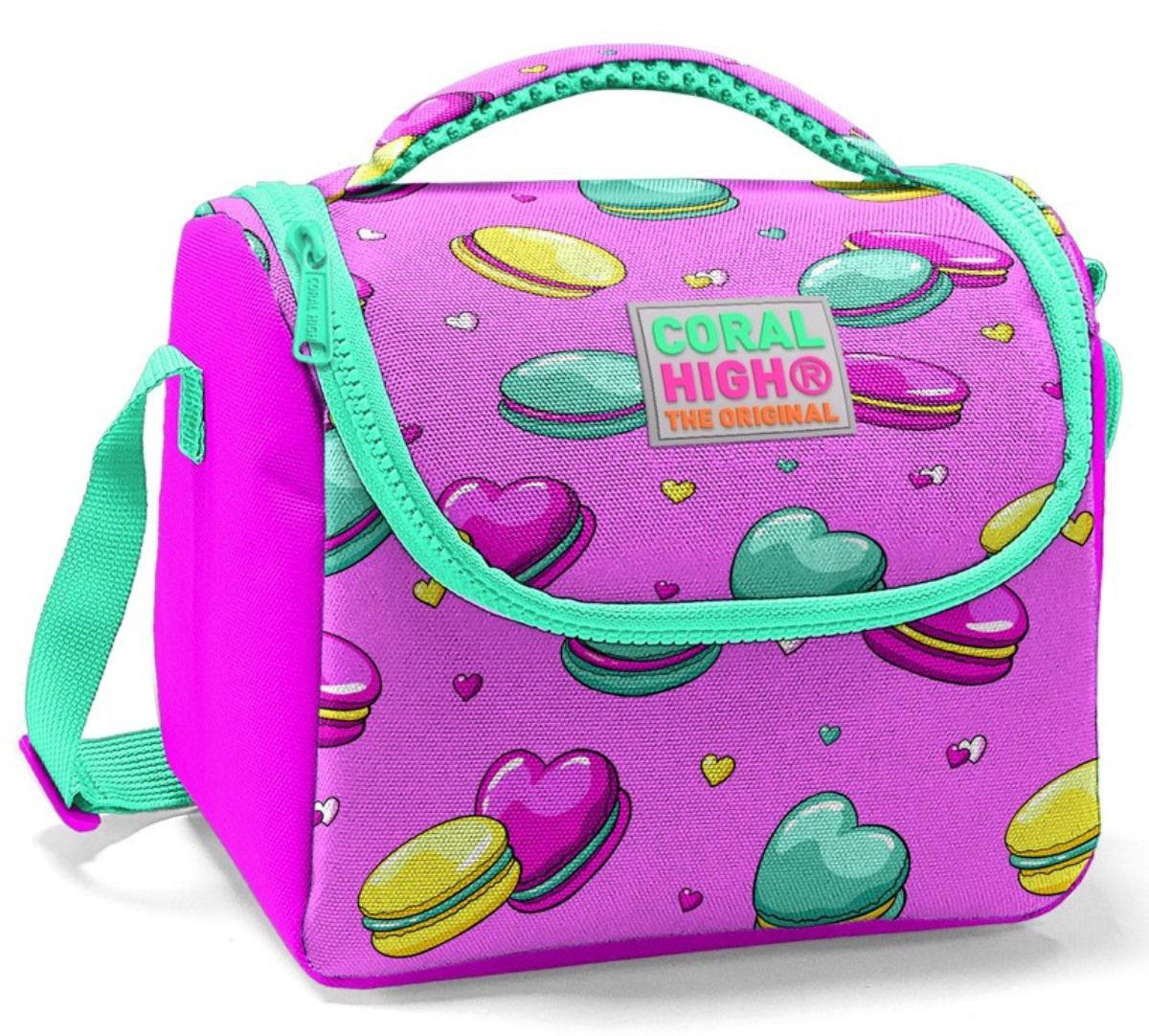 Coral High Makaron Termoslu Pembe Beslenme Çantası