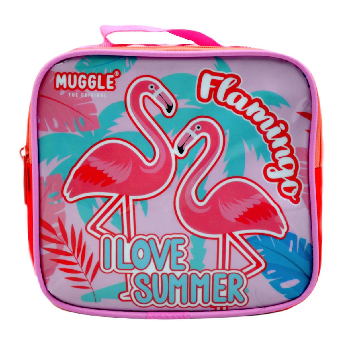 Muggle MU-7242 Flamingolu Termoslu Kırmızı - Pembe Beslenme Çantası