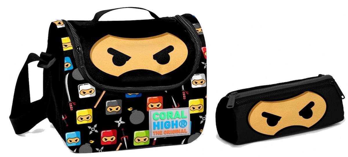 Coral High Ninja Termoslu Siyah Beslenme Çantası + Kalemlik Seti