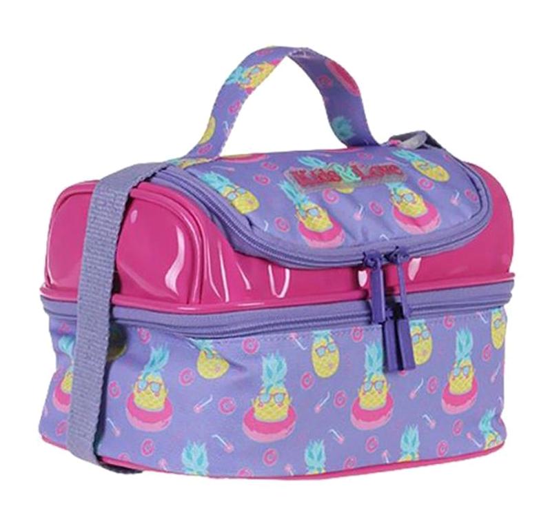 Kaukko L7069 Ananaslı Termoslu Mor - Pembe Beslenme Çantası