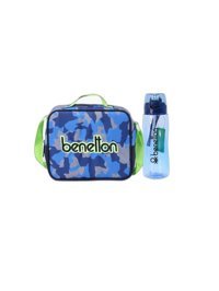 Benetton Kamuflaj Termoslu Mavi Beslenme Çantası