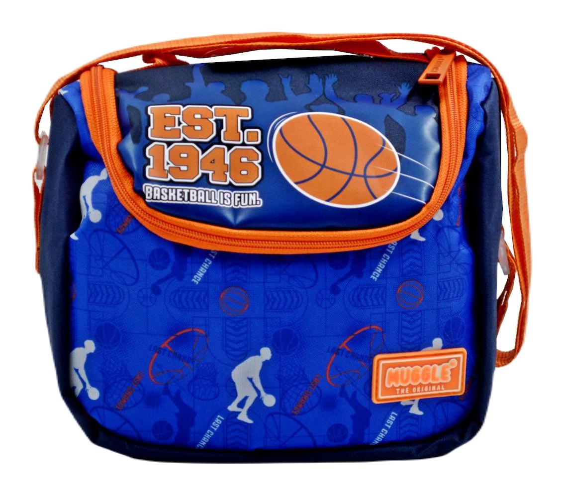 Muggle MU-9178 Basketbollu Termoslu Mavi - Turuncu Beslenme Çantası