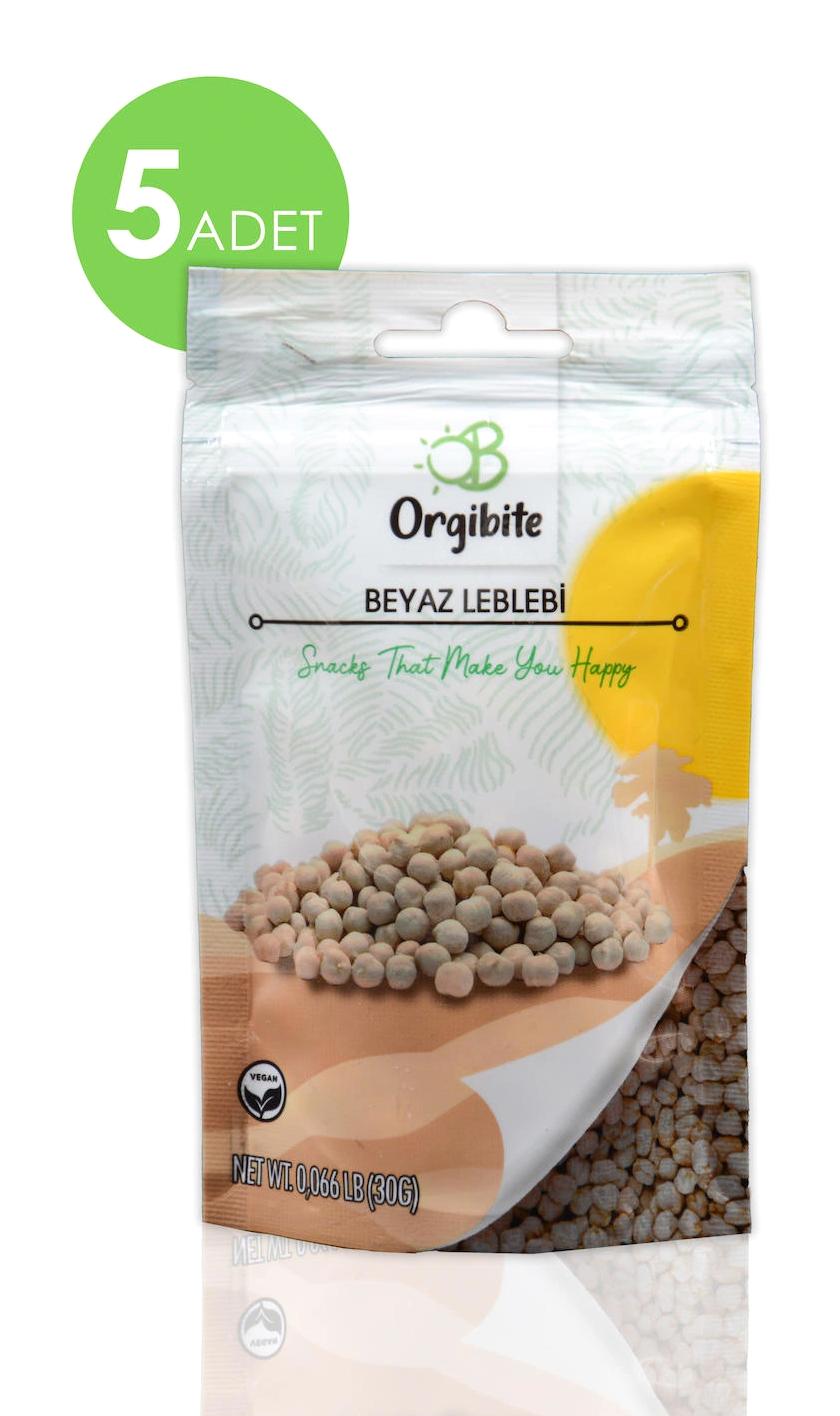 Orgibite Kavrulmuş Tuzlu Beyaz Leblebi 5x30 gr