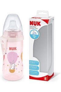 Nuk Active Pipetli Akıtmaz Kulpsuz 12 Ay+ 300 ml Alıştırma Bardağı Pembe