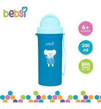 Bebsi Pipetli Akıtmaz Kulpsuz 6 Ay+ 300 ml Alıştırma Bardağı Mavi